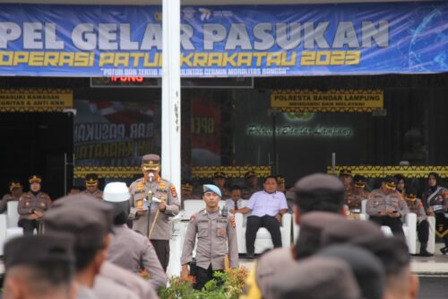 Kapolresta Bandar Lampung Pimpin Apel Gelar Pasukan Ops Patuh Krakatau 2023