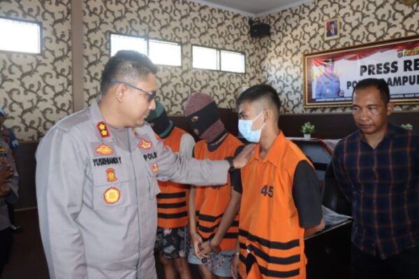 Empat Pelaku Pengeroyokan Hingga Meninggal Dunia, di Tangkap Polres Lampung Selatan