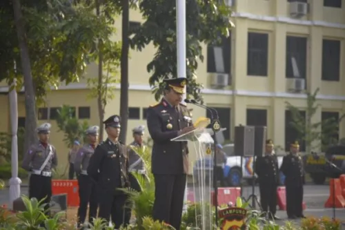 Polda Lampung Menggelar Upacara Bendera Memperingati Hari Kemerdekaan ke-78 Republik Indonesia