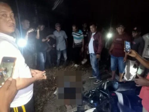 Polisi Datangi TKP  Curas dan Pembunuhan Pengendara Sepeda Motor di Gunung Labuhan
