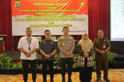 Bidkum Polda Lampung Buka Penyuluhan Hukum Optimalisasi Sinegritas Peneggakan Hukum Pemilu 2024