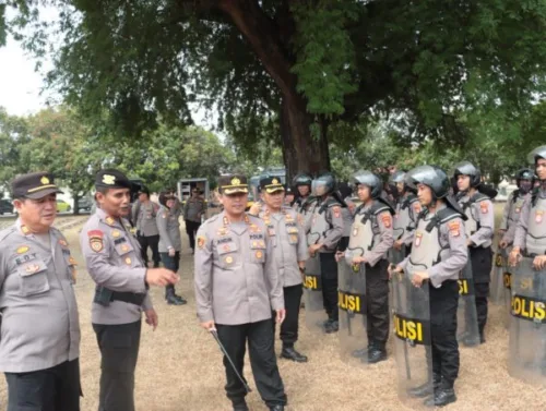 Polres Lampung Tengah Adakan Latihan Dalmas Kerangka Polres Dan Polsek Jajaran