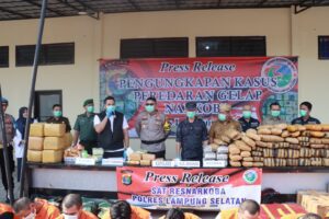 Polres Lamsel Berhasil Ungkap Kasus Sabu 22,356 kg, Ganja 195 kg, Ekstasi 18.985 butir