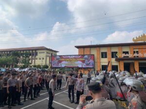 Menjelang Pemilu 2024, Polda Lampung Gelar Latihan Dalmas