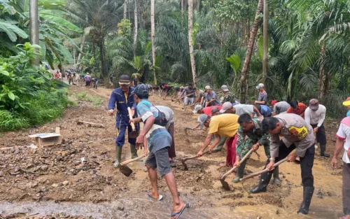 Kapolres Tanggamus dan Pamatwil Polda Tinjau Bencana Banjir Pematang Sawa