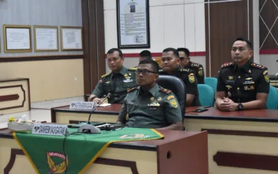 Secara Virtual, Danrem 043/Gatam Ikuti MoU antara Menteri Pertanian RI dengan Panglima TNI