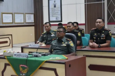 Secara Virtual, Danrem 043/Gatam Ikuti MoU antara Menteri Pertanian RI dengan Panglima TNI