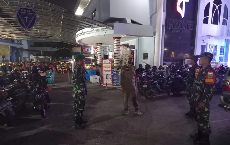 Sinergitas Kodim 0410/Kota Bandar Lampung Wujudkan Keamanan dan Kenyamanan Malam Natal