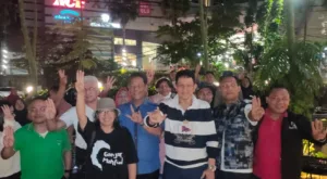 TPD Bersama Gabungan Relawan Ganjar – Mahfud Gelar Nobar, 350 Orang Padati Caffe Nako Way Halim