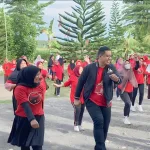 TPD dan Relawan Ganjar-Mahfud Lampung Gelar Senam Sehat Bersama Ibu-Ibu di Way Lubuk