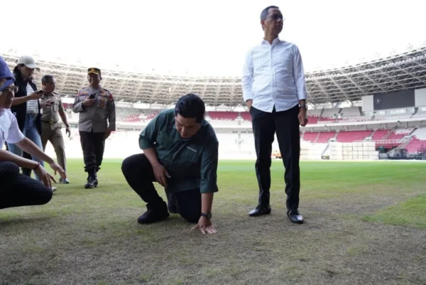 Demi Nama Baik Indonesia, Erick Thohir Berharap Rumput GBK Segera Diperbaiki