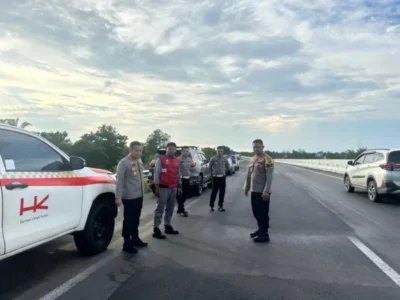 Kapolres Tinjau Perbaikan Jalan Tol Terpeka, Siap Hadapi Arus Mudik Lebaran