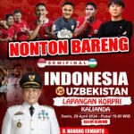 Bupati Lampung Selatan Nobar Semifinal Piala Asia U-23 Timnas Indonesia Vs Uzbekistan Bersama Ribuan Warga di Kalianda