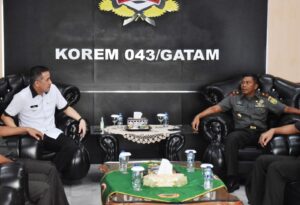 Danrem 043/Gatam Sambut Silaturahmi Bupati Pesawaran