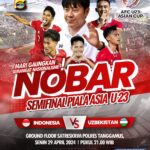 Penuh Antusias, Polres Tanggamus Gelar Nobar Semi Final Piala Asia U23 Indonesia VS Uzbekistan