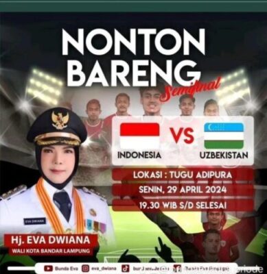 Kiyai, Puakhi Semuanya Ngejuk Pandai, Hj. Eva Dwiana Ngajak Nobar Timnas U23 dan ada Doorprise-nya