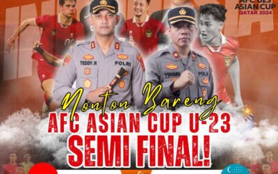 Polres Lampung Utara Gelar Nobar Semifinal Piala Asia U23 Indonesia Vs Uzbekistan