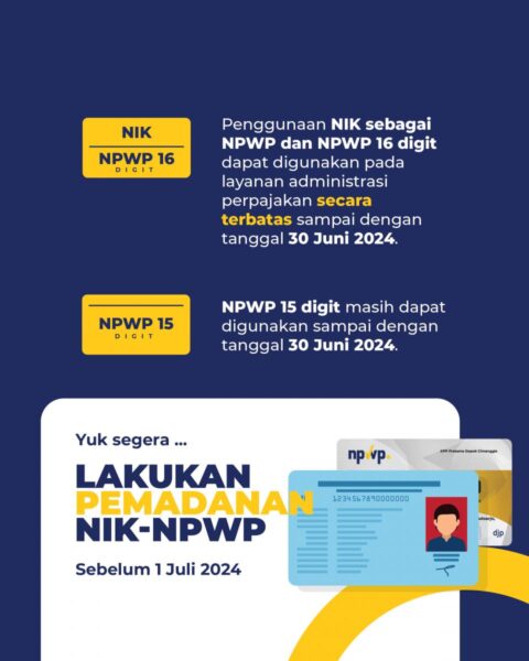 Lakukan Pemadanan NIK-NPWP