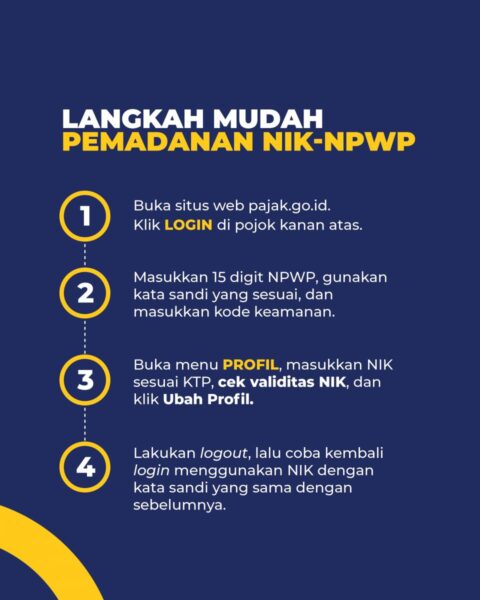 Lakukan Pemadanan NIK-NPWP