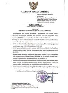 Pemkot Keluarkan Surat Edaran Pemberlakuan Jam Operasional Kegiatan Usaha