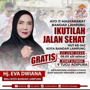 Walikota Bandar Lampung Ajak Warga Jalan Sehat di Tugu Adipura