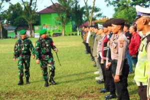 Bersama TNI, Polres Tanggamus Gelar Apel Kesiapan Pengamanan Kunker Presiden RI