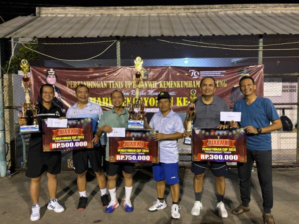 Lapas Narkotika Bandar Lampung Raih Juara Pertandingan Tenis Pengayoman Cup 2024