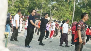 Jaga Kebugaran, Sekda Lampung Selatan Senam Bersama Jajaran ASN