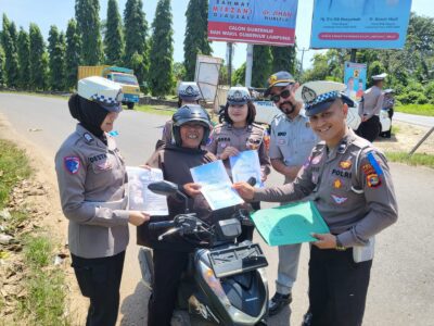 Satgas Ops Zebra Krakatau 2024 Kembali Laksanakan Sosialisasi Keselamatan Berlalu Lintas di Jalintim Labuhan Ratu