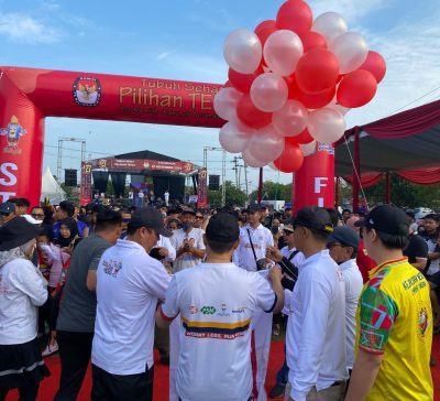Meriahnya Fun Run dan Senam Sehat Yang Digelar Oleh KPU, Ini Pesan Kapolres Lampung Tengah 