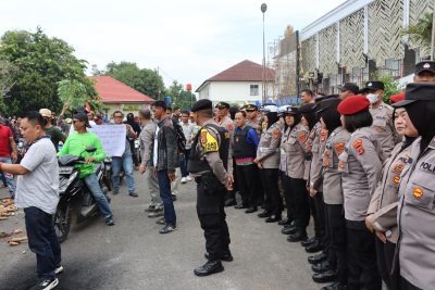 Polres Lampura Amankan Aksi Damai Persatuan Petani Singkong Kabupaten Lampung Utara