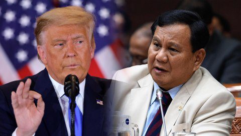 Presiden Amerika Serikat Donald Trump dan Menteri Pertahanan Prabowo Subianto