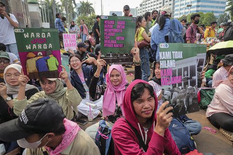 1.371 Personel Gabungan Amankan Aksi Damai Mahasiswa Unpad di Depan DPR