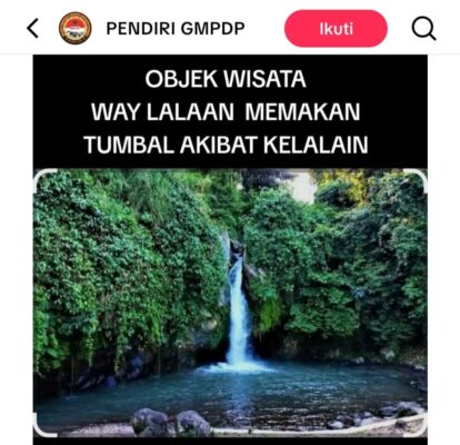 Dua Pengunjung Tewas Tenggelam di Air Terjun Way Lalaan, Pengawasan Wisata Disorot