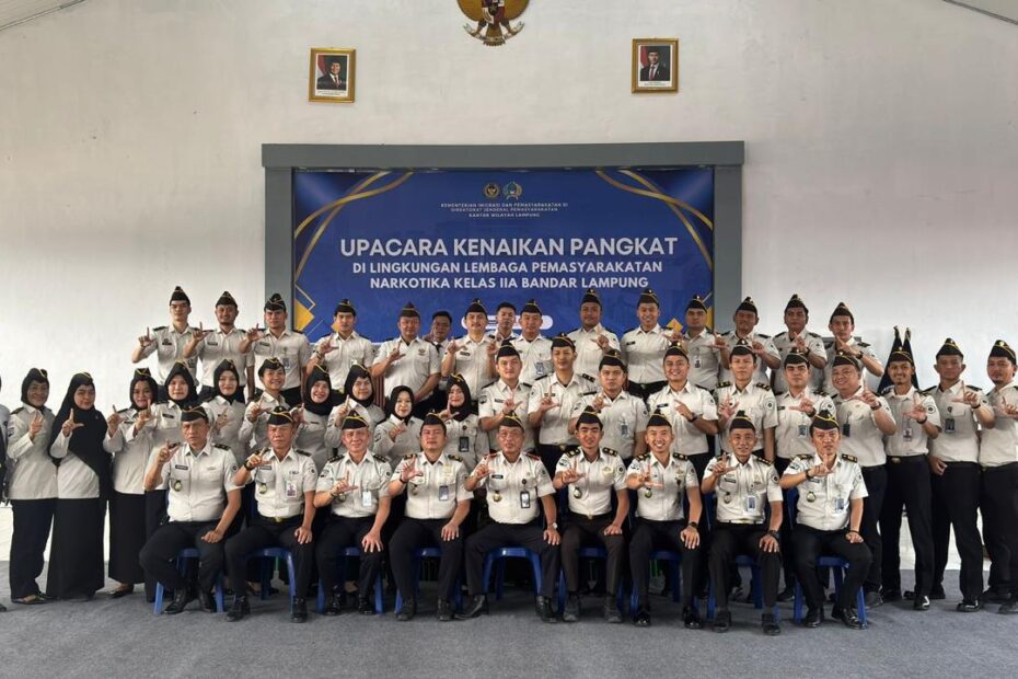 33 Pegawai Lapas Narkotika Kelas IIA Bandar Lampung Naik Pangkat, Apresiasi Dedikasi dan Kinerja Petugas Pemasyarakatan
