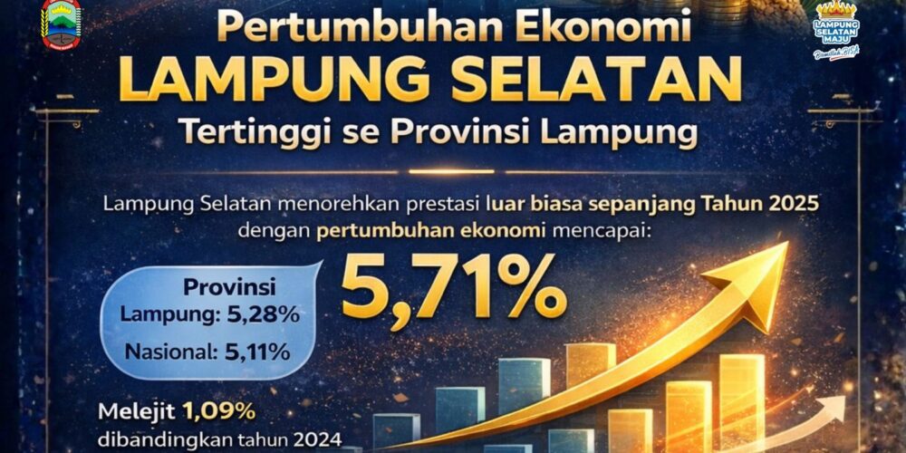 Pertumbuhan Ekonomi Lampung Selatan 2026 Tembus 5,71 Persen, Lampaui Provinsi dan Nasional
