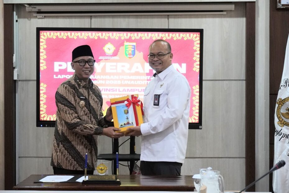 Rahmat Mirzani Djausal Serahkan LKPD 2025 ke Badan Pemeriksa Keuangan Republik Indonesia, Pemprov Lampung Jadi yang Pertama